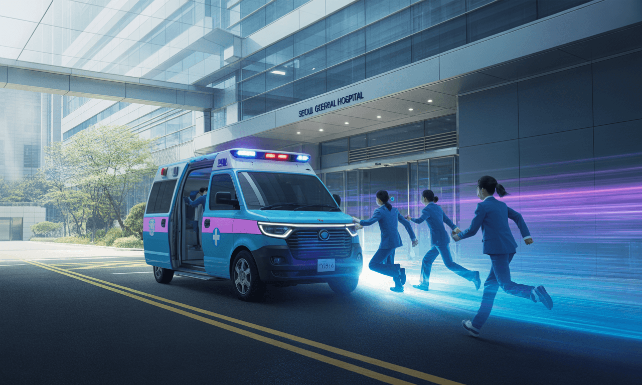 뇌출혈-전조증상-응급차-병원의료진들