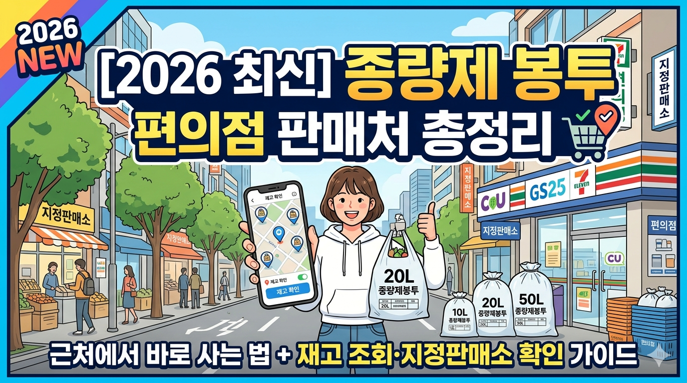 [2026 최신] 종량제봉투 편의점 판매처 총정리: 근처에서 바로 사는 법 + 재고 조회&middot;지정판매소 확인 가이드 관련 이미지