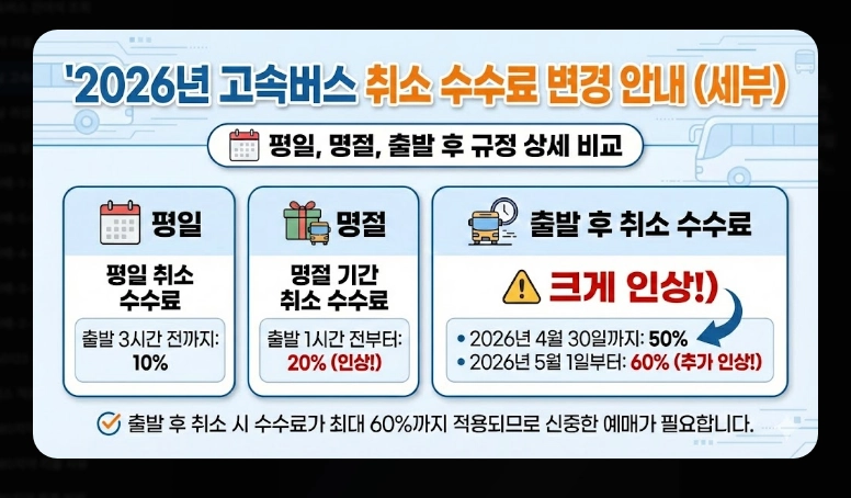 설날 고속버스 요금(일정,정책)(2026년+수수료)