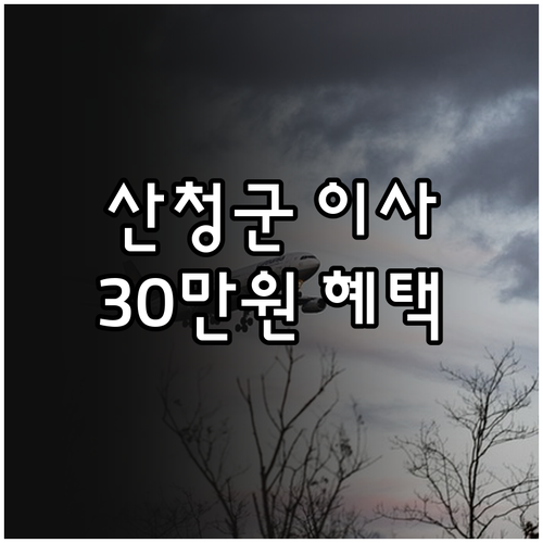 2025 산청군 이사 지원금, 타지역..