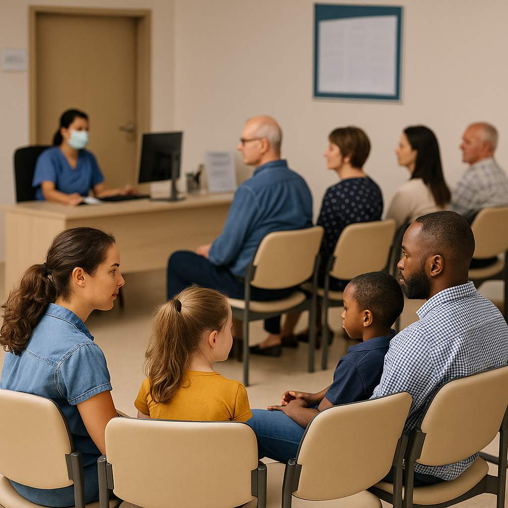 Patients waiting at a local hospital in Malaysia