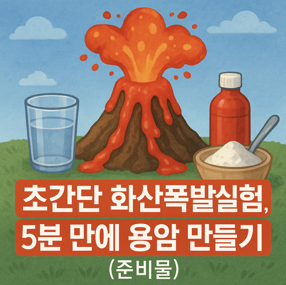 초간단 화산폭발실험, 5분 만에 용암 만들기 (준비물)