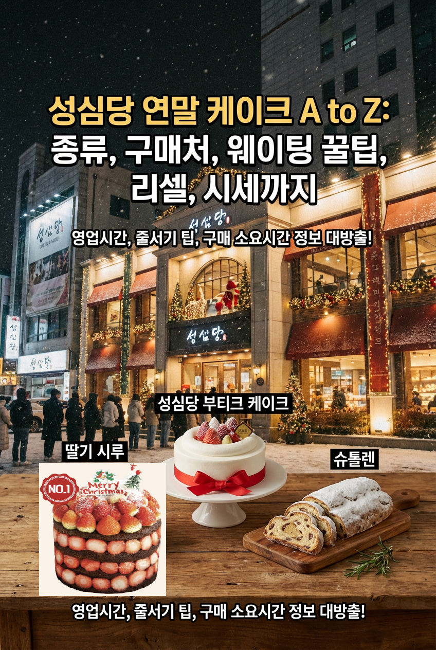 성심당 연말 인기 케이크 종류, 구입하는곳, 영업시간, 줄서기 팁, 구매 소요시간, 리셀 시세 및 현황