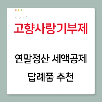 고향사랑기부제 답례품 추천