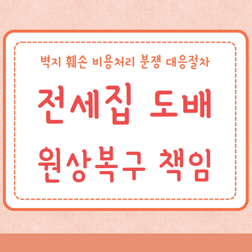 전세집 도배 수리 벽지 원상복구