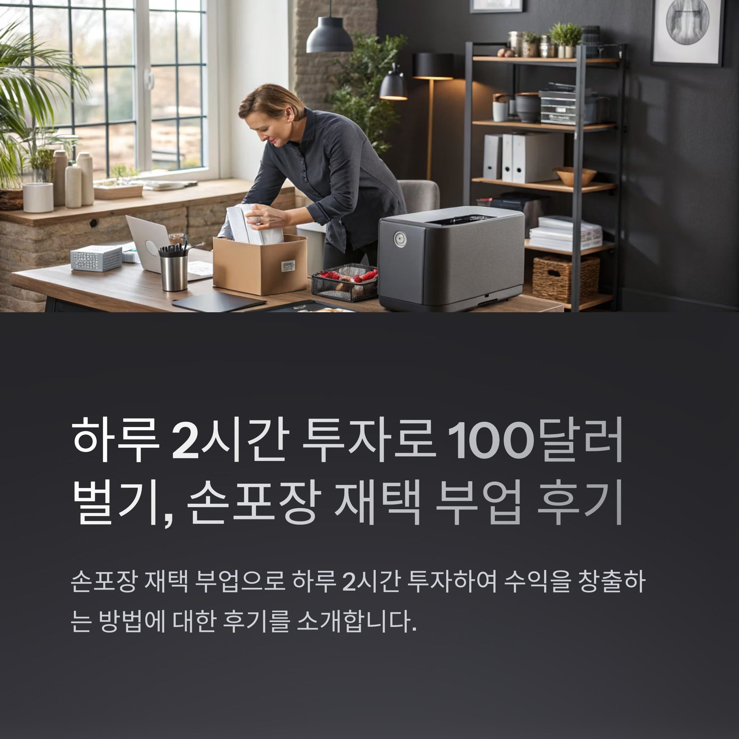 하루 2시간 투자로 100달러 벌기, 손포장 재택 부업 후기