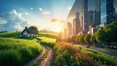 시골과 도시 건강 비교 관련 사진