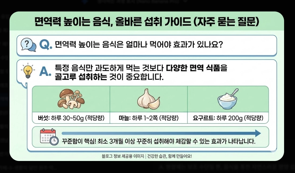 면역력 높이는 음식 베스트 10 [2026년판] 강화 식품 섭취법 및 생활 습관 총정리