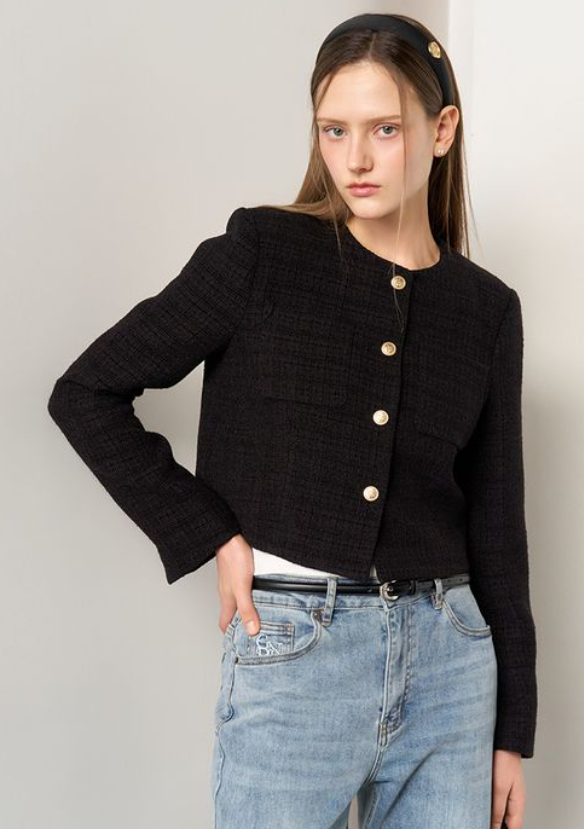 제너럴 아이디어 트위드 자켓 