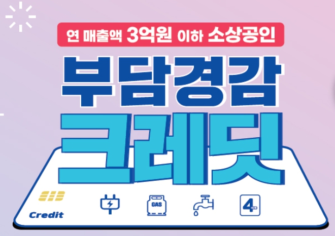 소상공인을 위한 부담경감 크레딧 프로그램 안내. 연매출 3억 원 이하 소상공인을 위한 지원 정책