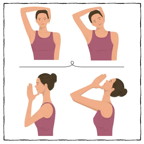 목과 어깨 스트레칭으로 근육 이완