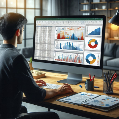 "데이터 분석 대시보드 화면에서 다양한 차트와 그래프를 분석하는 모습"