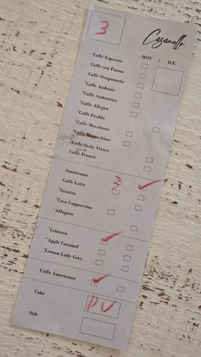 이태리 감성이 물씬 느껴지는 까사넬라의 영수증