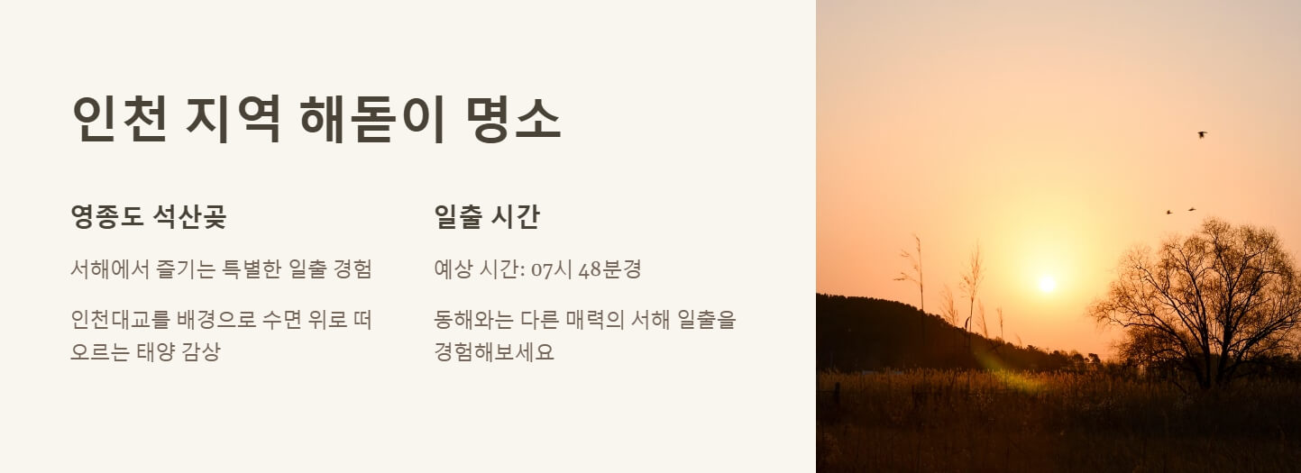 해돋이 명소 일출시간