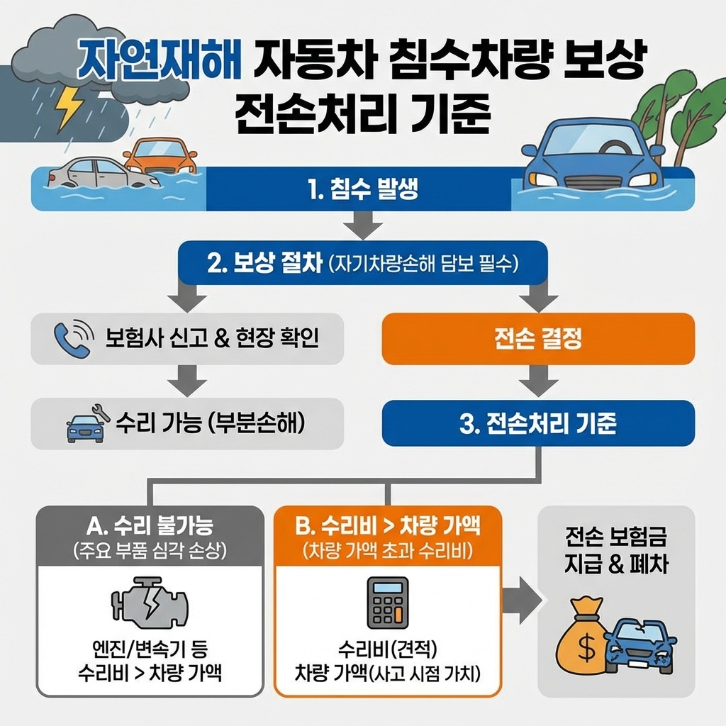 자연재해 자동차 침수차량 보상 전손처리 기준