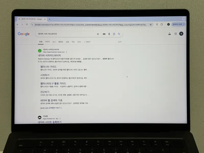 구글 네이버 서치 어드바이저 검색 결과 화면 사진
