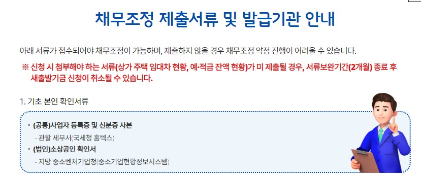자영업자 채무조정 새출발기금 지원 알아보기