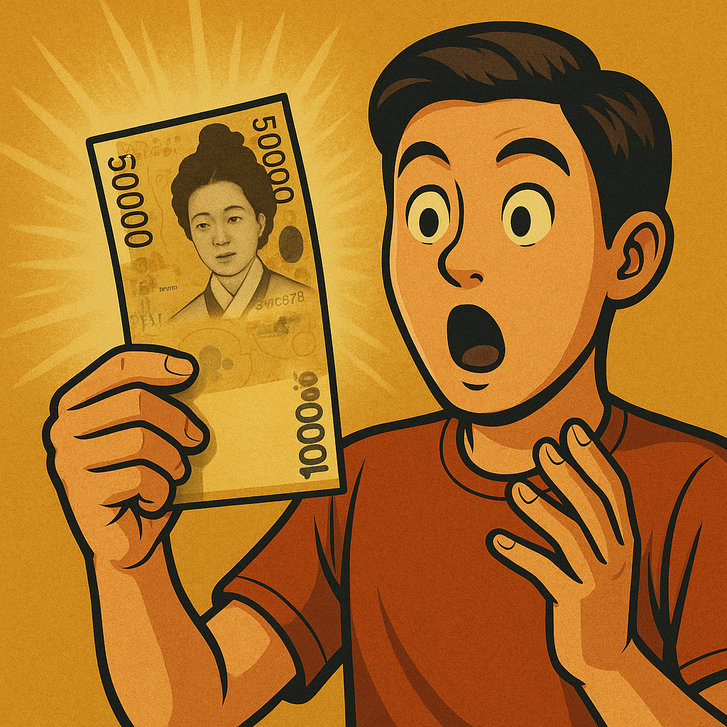 오만 원짜리를 보거나 줍는 꿈