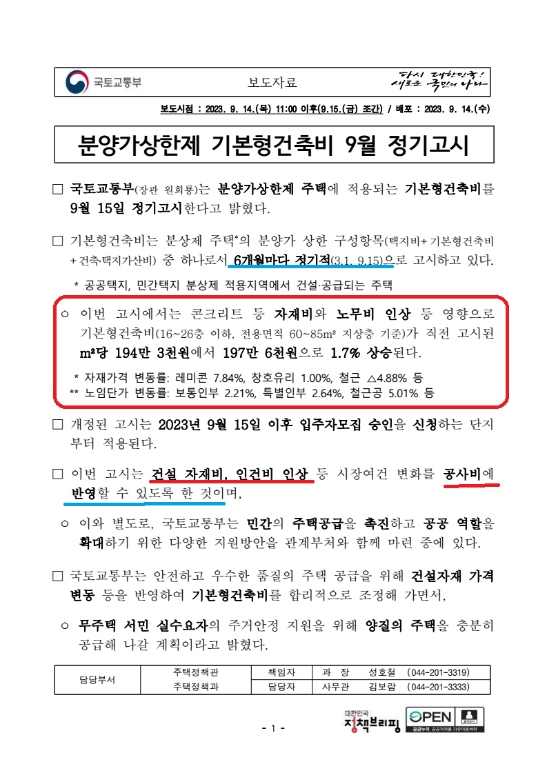 분양가상한제 건축비