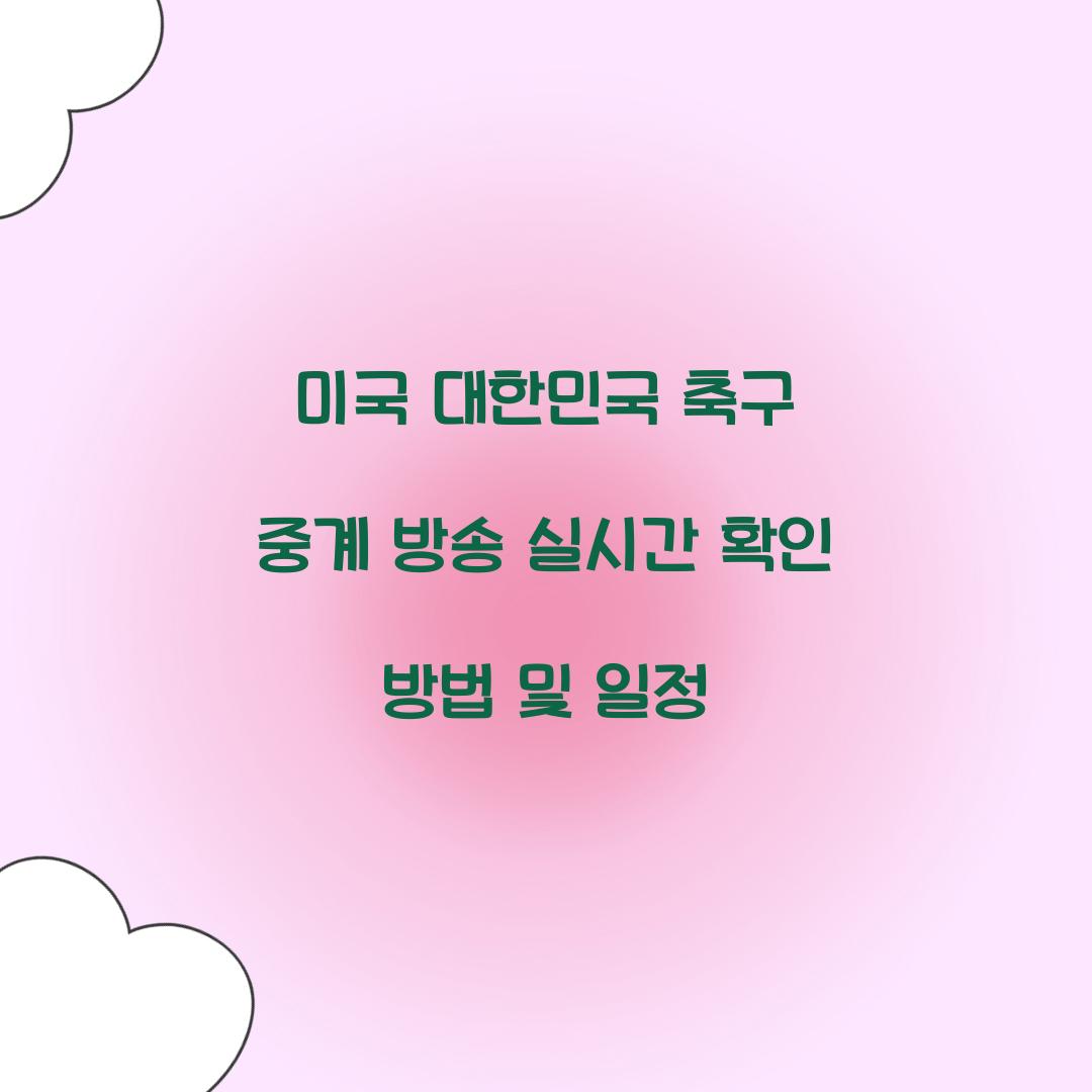 미국 대한민국 축구 중계 방송