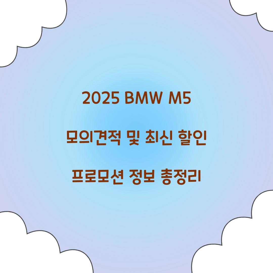 2025 BMW M5 모의견적