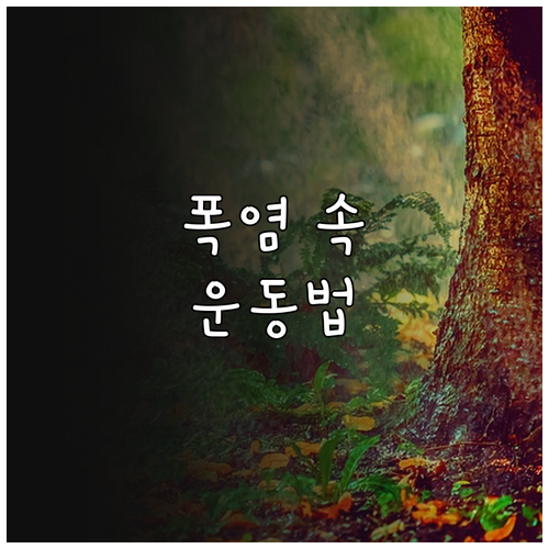 폭염 속 운동 주의보! 건강하게 운동..