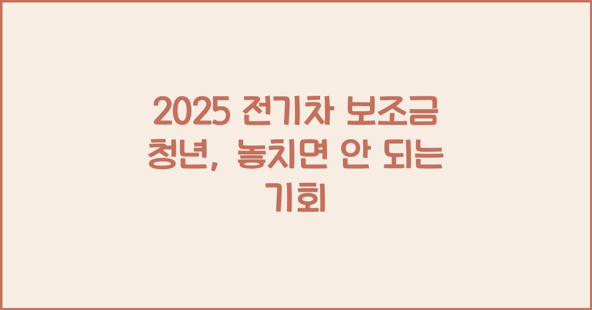 2025 전기차 보조금 청년