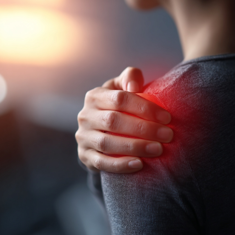 어깨에 통증이 심한 해부학 이미지