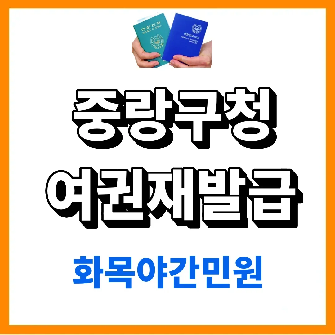중랑구청 여권, 화질 나쁜 사진은 반려될 수 있어요