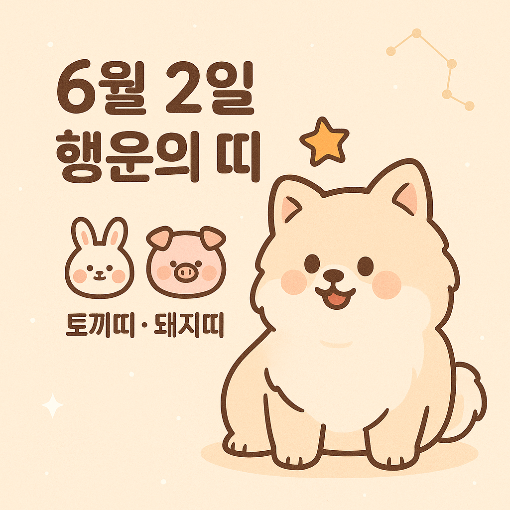#오늘의운세#토끼띠#돼지띠#6월2일