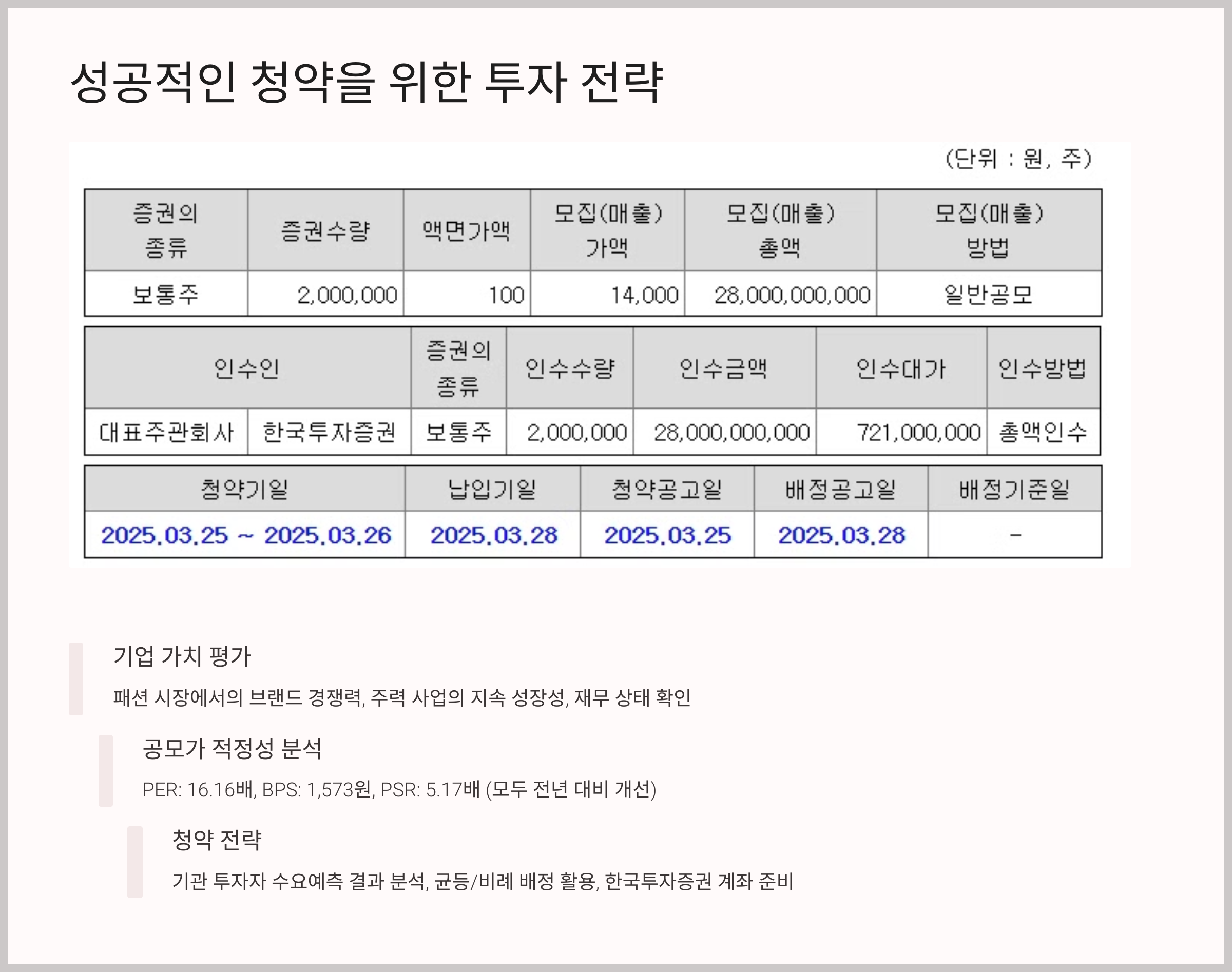 성공적인 청약을 위한 투자 전략