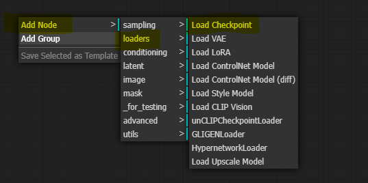 Load Checkpoint Node 생성