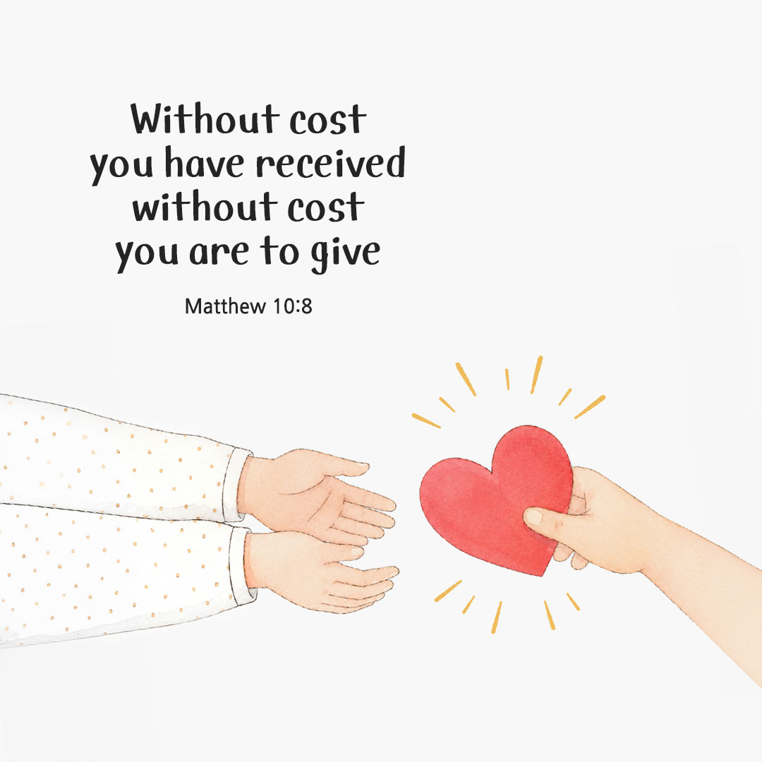 Today's Bible verse card Matthew 10:8 scripture image