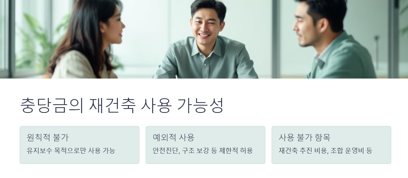 장기수선충당금으로 재건축 비용 일부 충당 가능할까
