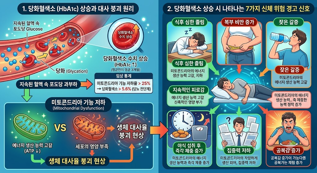 당화혈색소(Hba1c) 상승과 대사 붕괴 원리