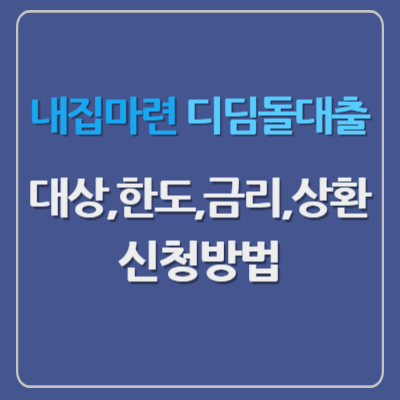 내집마련 디딤돌대출 대상 한도 금리 상환 신청방법