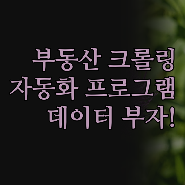 부동산 크롤링 자동화, 이 프로그램 
