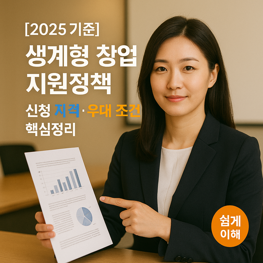 [2025 기준] 생계형 창업 지원정책 ｜ 신청 자격&middot;우대 조건 핵심정리