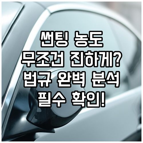 자동차 틴팅, 농도 선택이 중요한 이..