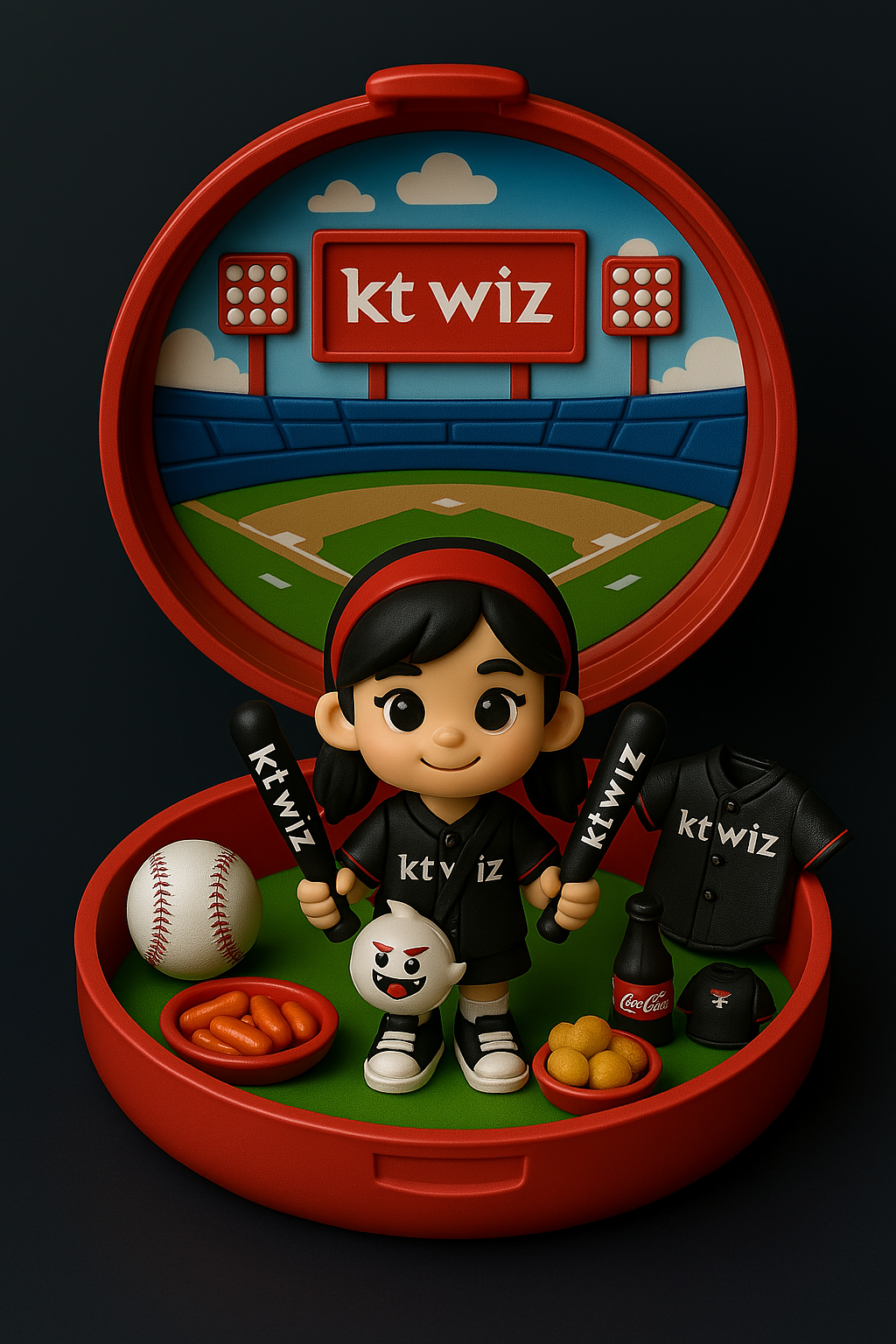 Kt 위즈를 컨셉으로 생성을 요청한 폴리포켓 이미지