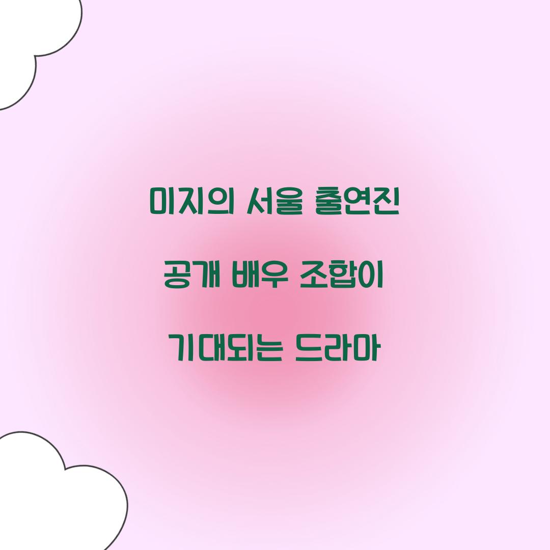 미지의 서울 출연진