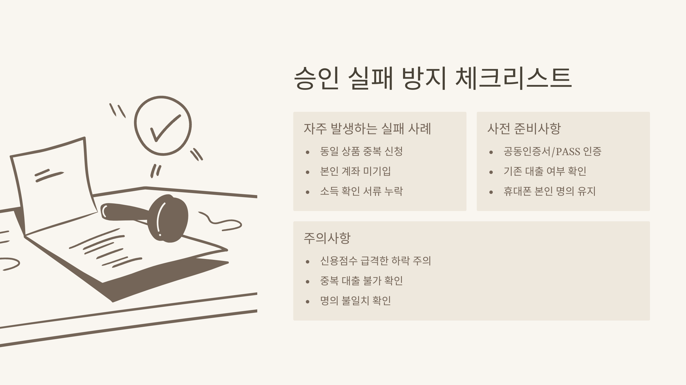 단순 실수로 인한 거절은 반드시 피해야 합니다.