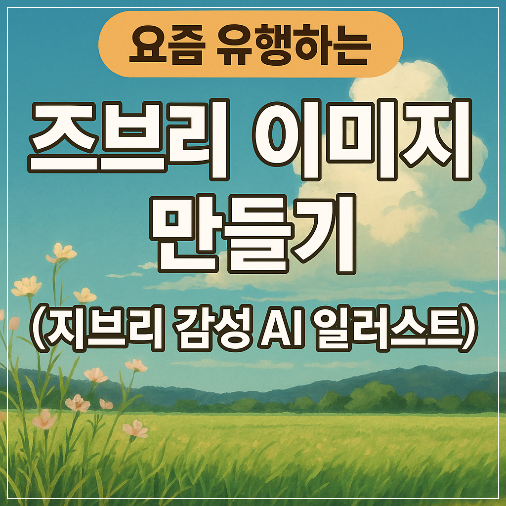 즈브리 감성, 나도 만들어봤어요 ✨ 지브리 스타일 이미지 생성기 체험기