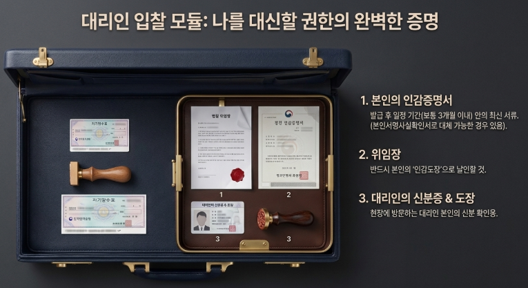 대리인이 입찰할 때 추가 준비물