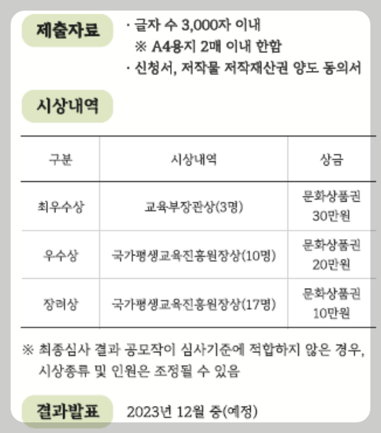 평생교육바우처 수기공모전