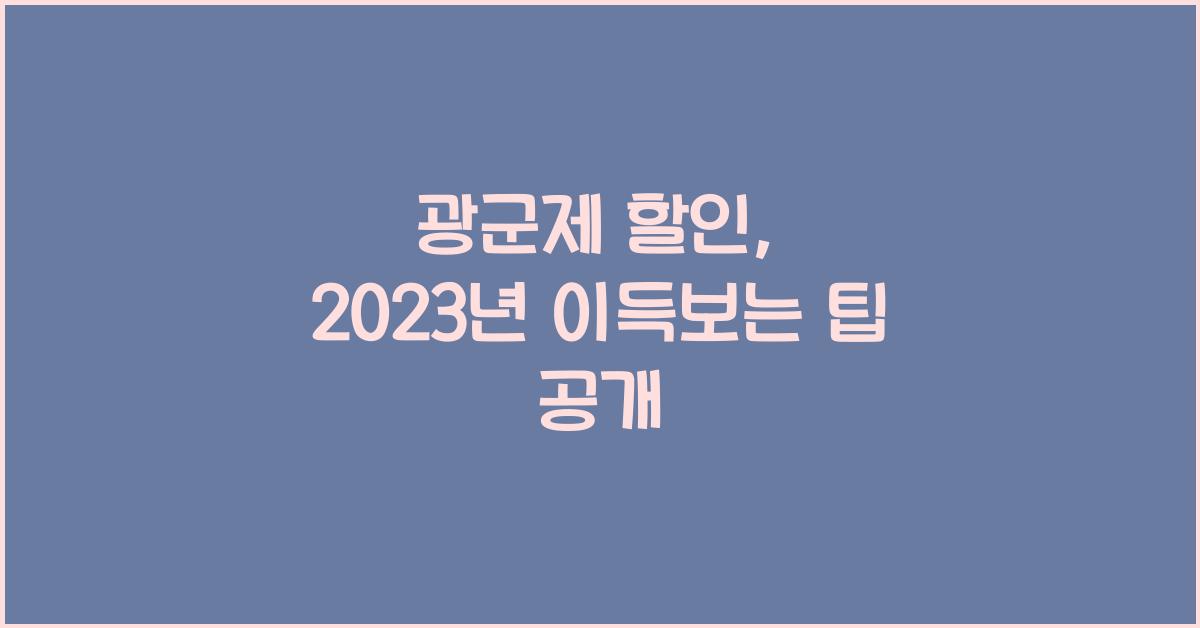 광군제 할인