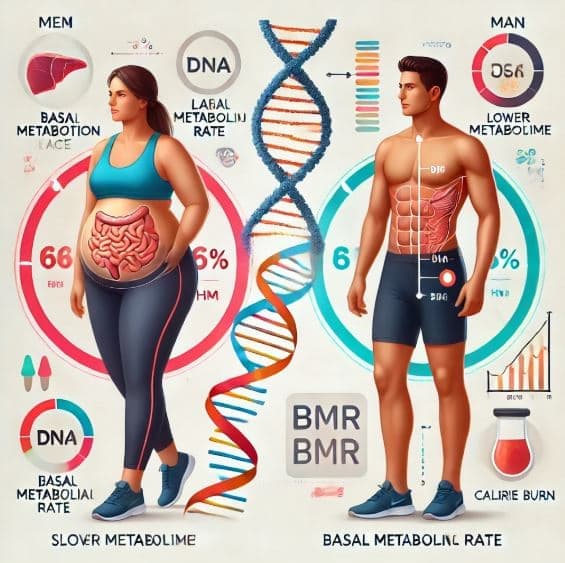 여성과 남성의 유전자별 체중 감량 차이