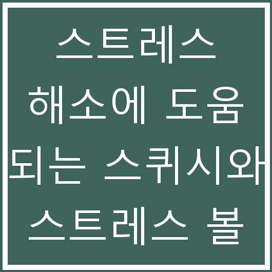 스트레스 해소에 도움 되는 스퀴시와 스트레스 볼