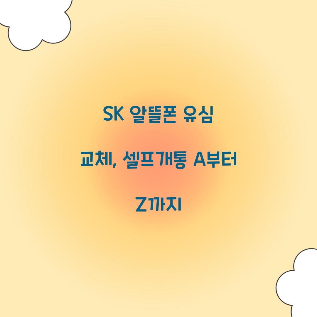 sk 알뜰폰 유심 교체