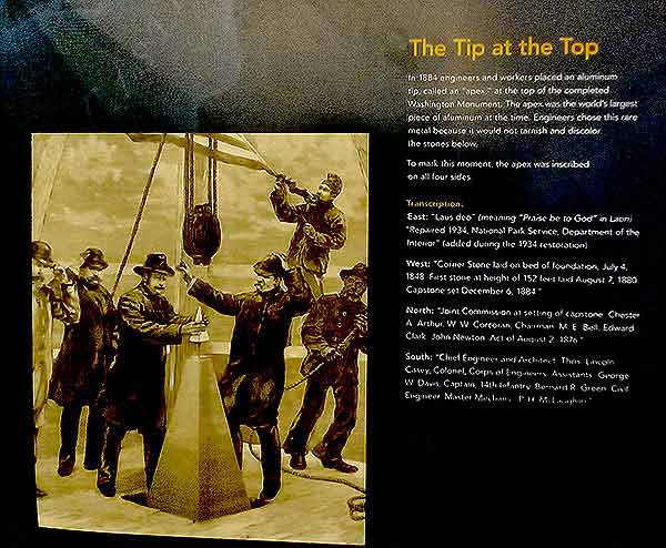 the tip at the top